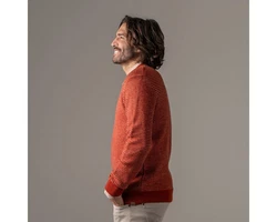 LIVING CRAFTS Strickpullover PIERCE Orange/Braun/Rot