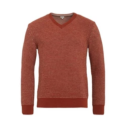 LIVING CRAFTS Strickpullover PIERCE Orange/Braun/Rot