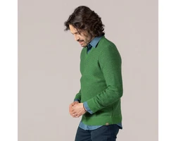 LIVING CRAFTS Strickpullover PIERCE Dunkelgrün/Grün