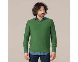 LIVING CRAFTS Strickpullover PIERCE Dunkelgrün/Grün
