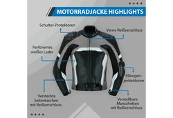 German Wear Motorradjacke GW409J Mischfarben/Dunkelgrün/Grau/Dunkelgrau
