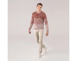 LIVING CRAFTS Strickpullover PASCAL Rot/Orange/Braun/Dunkelrot