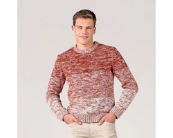 LIVING CRAFTS Strickpullover PASCAL Rot/Orange/Braun/Dunkelrot