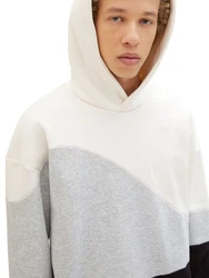 TOM TAILOR Denim Hoodie RELAXED STYLE BLOCK Farblock