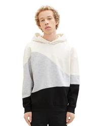 TOM TAILOR Denim Hoodie RELAXED STYLE BLOCK Farblock