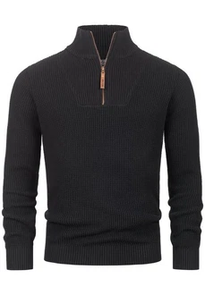Indicode Strickpullover INYassip Dunkelgrau/Schwarz/Grau/Dunkelblau