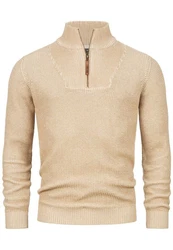 Indicode Strickpullover INYassip Khaki/Beige/Braun