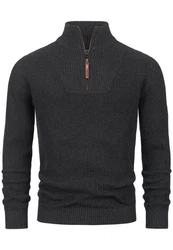 Indicode Strickpullover INYassip Dunkelgrau/Grau