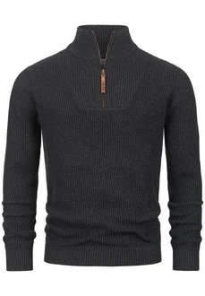 Indicode Strickpullover INYassip Dunkelgrau/Grau