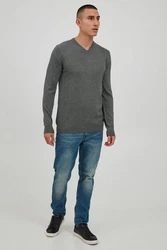 11 Project Strickpullover PRIngmar Dunkelgrau/Hellgrau/Grau