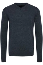 11 Project Strickpullover PRIngmar Dunkelblau/Hellblau/Grau/Dunkelgrau