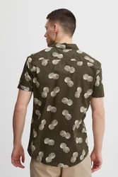 Blend Kurzarmhemd BHShirt Dunkelgrün/Khaki/Beige/Grün