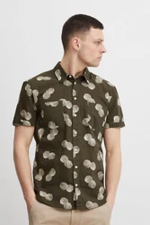 Blend Kurzarmhemd BHShirt Dunkelgrün/Khaki/Beige/Grün