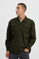 Blend Langarmhemd BHShirt Dunkelgrün/Khaki
