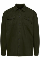 Blend Langarmhemd BHShirt Dunkelgrün/Khaki