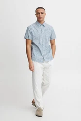 Blend Kurzarmhemd BHShirt Blau/Hellblau