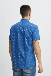 Blend Kurzarmhemd BHShirt Blau/Hellblau