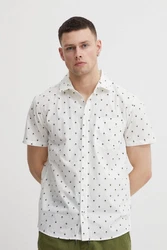 Blend Kurzarmhemd BHShirt Khaki/Grün/Dunkelgrün/Creme