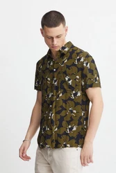 Blend Kurzarmhemd BHShirt Dunkelgrün/Beige/Khaki/Grün