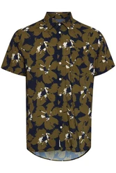 Blend Kurzarmhemd BHShirt Dunkelgrün/Beige/Khaki/Grün