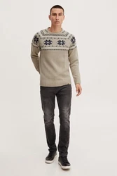 11 Project Strickpullover PRTimbro Khaki/Grün/Beige/Grau/Gelb