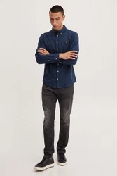 Blend Langarmhemd BLEND BHShirt Blau/Hellblau/Dunkelblau