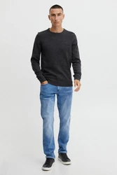 BLEND Strickpullover BHPullover Dunkelgrau/Grau