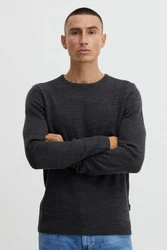 BLEND Strickpullover BHPullover Dunkelgrau/Grau
