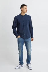 Blend Langarmhemd BLEND BHShirt Dunkelblau/Blau/Hellblau