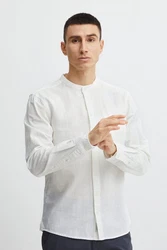 Blend Langarmhemd BLEND BHShirt Weiß/Creme/Grau/Grün