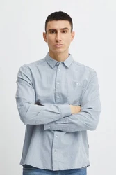 Blend Langarmhemd BHShirt Blau/Grau/Hellblau