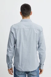 Blend Langarmhemd BHShirt Blau/Grau/Hellblau