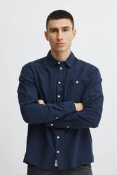 Blend Langarmhemd BHShirt Dunkelblau/Hellblau/Blau