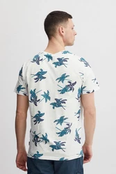Blend T-Shirt BLEND BHTee Blau/Hellblau/Beige/Weiß