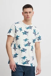 Blend T-Shirt BLEND BHTee Blau/Hellblau/Beige/Weiß