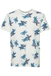 Blend T-Shirt BLEND BHTee Blau/Hellblau/Beige/Weiß