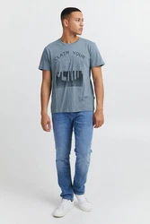 Blend T-Shirt BLEND BHTee Blau/Grau/Hellblau