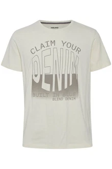 Blend T-Shirt BLEND BHTee Khaki/Creme/Blau/Weiß Blend T-Shirt BLEND BHTee Khaki/Creme/Blau/Weiß