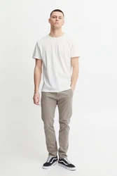 BLEND T-Shirt 'Dinton' Khaki/Beige/Creme/Weiß/Grau