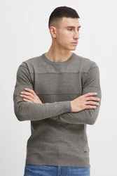11 Project Strickpullover PRYannis Dunkelgrau/Grau/Hellgrau