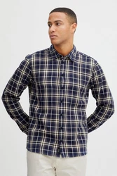 Blend Langarmhemd BHShirt Hellblau/Blau/Braun