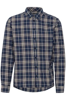 Blend Langarmhemd BHShirt Hellblau/Blau/Braun