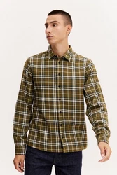 Blend Langarmhemd BHShirt Braun/Dunkelgrün/Grün/Khaki/Gelb