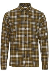 Blend Langarmhemd BHShirt Braun/Dunkelgrün/Grün/Khaki/Gelb