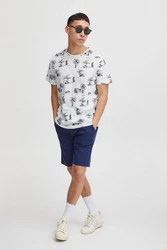 Blend T-Shirt BLEND BHTee Dunkelblau/Weiß/Hellblau/Creme