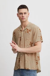 Blend Kurzarmhemd BLEND BHShirt Rot/Khaki/Beige/Braun
