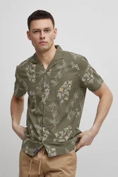 Blend Kurzarmhemd BLEND BHShirt Dunkelgrün/Khaki/Braun