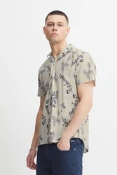 Blend Kurzarmhemd BLEND BHShirt Dunkelblau/Khaki/Beige/Grau