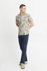 Blend Kurzarmhemd BLEND BHShirt Dunkelblau/Khaki/Beige/Grau