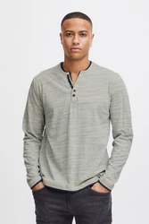 Blend Langarmshirt BLEND BHGrandad Khaki/Hellgrün/Grau